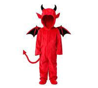 Vestito Halloween Bambino Diavoletto Include Ali, Cappuccio Tutù/tuta | Costume Diavoli E Demoni Per Feste In Maschera Costumi Di Piccolo Diavolo Ideale Per Bebè Unisex Rosso