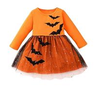 Vestito Halloween Costume Feste Party Bimbo Costumi Di Halloween Cosplay Arancione Carino Vestito Da Pipistrello Principessa Divertente Abiti In Tulle Travestimento Neonati Bambini Costume Di Neonato