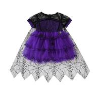 Vestito Halloween da strega Bambina - per bambine con mantello e costume da festa grazioso abito da bambina per bambine da 1 a 5 anni per giocare e fare finta di essere una strega(Dark Purple5-6Years)