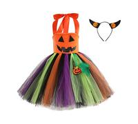 Vestito Halloween Neonato Bimbo Cosplay Costumi Di Halloween Feste Party Carnevale Arancione Vestito Da Zucca Neonati Travestimento Abito Per Ragazze Divertente Principessa Bambini Costume Di Neonato