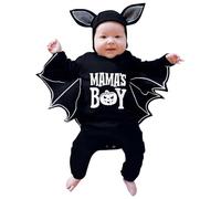 Vestito Halloween Neonato Vestiti Cosplay Pagliaccetto Body Costume Pipistrello Tutina Bimba Zucca Invernale Festa+Cappello Felpa con Cappuccio
