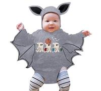 Vestito Halloween Neonato Vestiti Cosplay Tutina Bambino Forma Pipistrello Zucca Invernale Festa+Cappello Felpa con Cappuccio Pagliaccetto
