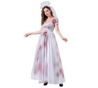 Vestito Halloween Sposa Cadavere, Abito Donna Con Velo, Costume Cosplay, Accessorio per Capelli e Copricapo