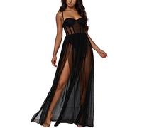 Vestito Halloween Vampiro Donna - Abito Sexy da Donna con Bretelle Lunghe a Lisca di Pesce Senza Schienale Sexy Vestiti Estate Taglia
