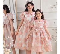 Vestito in organza jacquard per ragazze pre-adolescenti, tessuto di alta qualità, abito jacquard elegante, adatto per occasioni glamour in Medio Oriente, Europa e America, come feste, palcoscenico e e