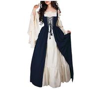Vestito It Donna Fata Vittoriano Vestiti Medievali Princess Blu Arancione Steampunk Suora Celeste Costume Halloween Donna Strega Witch Costume Woman L