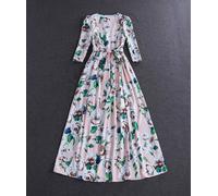 Vestito Lungo Donna Autunno Fiori Woman Autumn Flowers Maxi Dress 110203