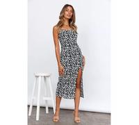 vestito maxi abito donna elegante lungo nero fiori bohemian Boho - chic 71513