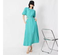 vestito maxi abito elegante lungo azzurro traforato bohemian Boho chic 28246