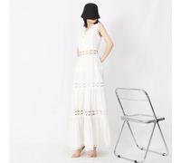 vestito maxi abito elegante lungo bianco traforato bohemian Boho chic 28257