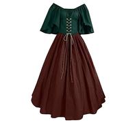Vestito Medievale da donna, Halloween, con maniche a tromba, gotico, maxi vestito, da carnevale, steampunk, vintage, per carnevale, cosplay, travestimento, Halloween, abiti medievali da donna