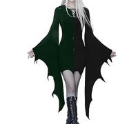 Vestito Medievale Donna Con Maniche a Pipistrello Elegante Vestito Da Steampunk Strega Gotico Da Palazzo Costumi Di Halloween Rinascimentale Carnevale Costume Da Strega Cosplay Horror Abito Da Vampiro