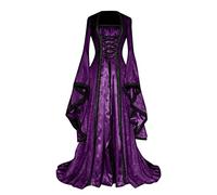 Vestito Medievale Donna Elegante retrò Vestiti con Maniche a Tromba Abito da Pavimento Cosplay Palazzo Rinascimentale Vestito Lungo Gotico Stile Rinascimento per Carnevale Feste Halloween