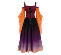 Vestito Medievale Donna Retrò Curvy Lungo Abito Gotico Con Spalle Scoperte Vestito Da Sera In Pizzo Vestiti Costume Rinascimentale Da Donna Principessa Cosplay Costume Strega Cocktail Abito Cerimonia