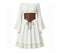 Vestito Medievale Donna Vintage, Abito Rinascimentale con Cintura in Vita, Costume da Pirata e Abito Gotico Retrò, Vestito Storico Elegante per Cosplay, Feste, Teatro, Carnevale e Rievocazioni