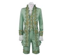 Vestito Medievale Uomo Ricamo- Cappotto Rinascimentale Manica Lunga Aderente Vittoriano Vintage Corte Gilet E Pantaloni Costume Di Tendenza Classici Gotico Uniforme per Halloween Carnevale Festa 2025