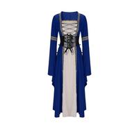 Vestito Medioevo Donna, Abito Gotico Elegante da Cosplay con Scollo e Maniche Lunghe per Eventi Storici e Festival