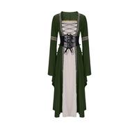 Vestito Medioevo Donna, Abito Gotico Elegante da Cosplay con Scollo e Maniche Lunghe per Eventi Storici e Festival