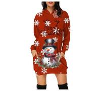 Vestito Natale Donna Maglia,Abito Casual Donna con Stampa Festiva Elegante E Confortevole per La Stagione Invernale con Design Unico E Moderno per Occasioni Speciali E Tempo Libero