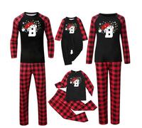 Vestito natalizio alla moda per tutta la famiglia con logo B personalizzato come comodo set homewear, Nero , XXL