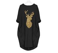 Vestito Natalizio Donna - Felpa con Cappuccio Curvy Manica Lunga Abiti Natalizio da Party Maglione Natale da Famiglia Abito da Sera per Feste di Natale Vestito Babbo Natalizio Ragazza