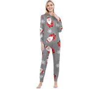 Vestito natalizio per genitori, bambini, con pupazzo di neve, Babbo Natale, con cappuccio, con chiusura lampo, per tutta la famiglia, per la stagione festiva, grigio., S