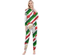 Vestito natalizio per genitori, bambini, con pupazzo di neve, Babbo Natale, con cappuccio e cerniera, tuta per il tempo libero per tutta la famiglia per la stagione festiva, verde, S