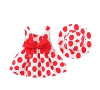 Vestito Neonata Estivo Senza Maniche Abito Po1is Bambina con Fiocco Vestiti Anni 50 Ragazza e Accessori Abiti Prendisole Curvy Linea Ad A con Volant per Bambine e Ragazze 0-3 (Red, 12-18 Months)