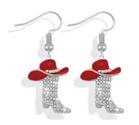Vestito occidentale per le donne in argento strass boho orecchini country concerto abbigliamento appeso accessori per le donne, Zinco, Nessuna pietra preziosa
