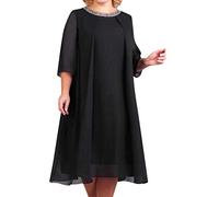 Vestito Paillettes Donna Curvy - Sequin Cocktail Evening Size Plus Ladies Dress Women Short Party Midi da (Black L)