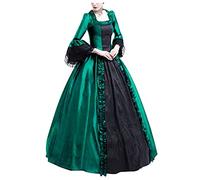 Vestito Palazzo Elegante Medioevo Donna Abito Lungo Satin Cosplay Costume Pizzo Retro Victorian Vestiti Carnevale A-Line Abito Masquerade Lolita Party Festa da Ballo Halloween Vestiti abiti da donna