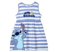 Vestito per Bambini Stitch - Blu e Bianco - Taglia 6 Anni - Vestito Senza Maniche - Realizzato in 100% Cotone 145 g/m² - Stampa Stitch - Prodotto Originale Disegnato in Spagna