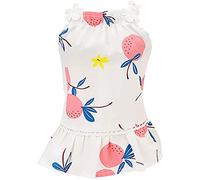 Vestito per cani, gonna per cuccioli, abito da principessa, tutù, con bretelle di frutta, gonna, abito di cotone per bambine di piccole dimensioni, gatto femminile (M, rosa baiolo).
