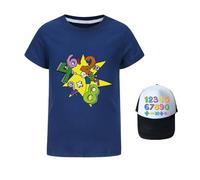 Vestito per Il Giorno del Numero per Bambini, Maglietta con Stampa Digitale Carina e Cappello Abbinato (Navy, 12-24 Months)