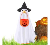 Vestito per oche da portico di Halloween, vestiti fantasma per le oche del portico, statuetta del prato vestire vestiti per sfondo fotografico, decorazioni per la casa di Halloween, organizzatori di