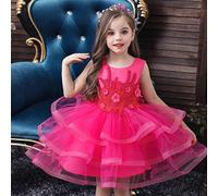 Vestito Principessa, Abito da Damigella d'Onore da Damigella d'Onore per Feste da Principessa per Ragazze per Bambini Abito da Sposa Floreale per Ragazze