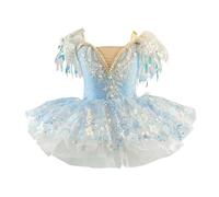 Vestito Ragazze da Balletto 1-14 Anni Vestiti Eleganti Bambina Senza Maniche Scollo V Abito Ragazza Elegante Scintillanti Glitter Moda Cerimonia Bambini Abiti Tulle Bambine Festa Uscire Competizione