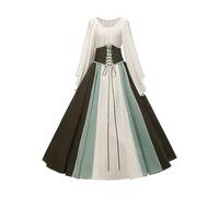 Vestito Rinascente per Donna - Verde Costume Medievale Donna Stile Retrò Gotico Vestito Vittoriano Abiti Cosplay Vestito Vintage Donne per Carnevale Halloween Festa, verde, S