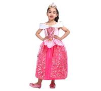 Vestito rosa da bambina con corona gioiello, ottimo regalo di Natale, feste di compleanno per bambine 3-4 anni