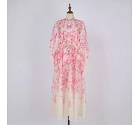 Vestito Rosa Lungo Con Stampa Floreale Romantico Elegante Da Cerimonia CF51065