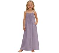 Vestito Senza Maniche Ampio e Tascabile per Bambine, Abbigliamento da Gioco, Abbigliamento Casual per la casa, per Bambini e Bambine