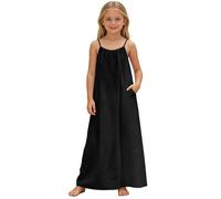 Vestito Senza Maniche Ampio e Tascabile per Bambine, Abbigliamento da Gioco, Abbigliamento Casual per la casa, per Bambini e Bambine