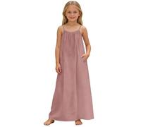 Vestito Senza Maniche Ampio e Tascabile per Bambine, Abbigliamento da Gioco, Abbigliamento Casual per la casa, per Bambini e Bambine/A