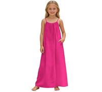 Vestito Senza Maniche Ampio e Tascabile per Bambine Abbigliamento da Gioco e Casual per la casa Ideale per Le Stagioni Primaverili estive (12-13 Years)