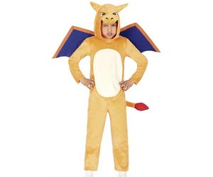VESTITO SIMILE POKEMON CARNEVALE BAMBINO DRAGONE DI FUOCO DRAGO TUTONE UNISEX