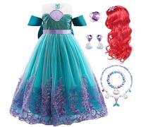 Vestito Sirenetta Bambina Vestito Ariel Bambina Costume Sirenetta Bambina E Parrucca Accessori Costume Festa Di Compleanno Halloween Festa Di Natale Fiaba Cosplay Bambino Abito Da Sera 01,140cm