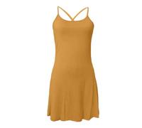 Vestito sportivo da donna, l'ultimo abito attivo senza schienale realizzato per il movimento e facile da allenamento in bagno abiti estivi da donna, Giallo, S