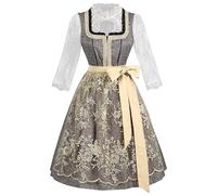 Vestito tradizionale bavarese da donna, vestito Dirndl a maniche corte con top in pizzo con grembiule attaccato, set da 3 pezzi da donna bavarese per Oktoberfest birra, cameriera, carnevale, festa di