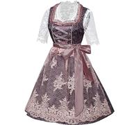 Vestito tradizionale bavarese da donna, vestito Dirndl a maniche corte con top in pizzo con grembiule attaccato, set da 3 pezzi da donna bavarese per Oktoberfest birra, cameriera, carnevale, festa di