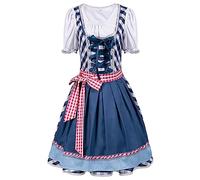 Vestito tradizionale bavarese tedesco da donna bavarese per Oktoberfest Fete D'Octoberfest Carnevale Set Dirndl Costume tedesco Festival Vestiti Halloween Party Costume Vintage, blu, S